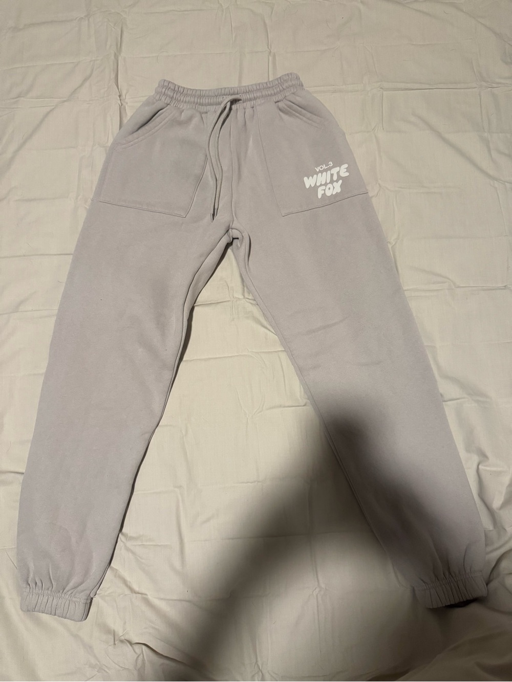 White Fox Vol. 3 Oversized Jogger Sweatpants Cream Beige XXS
